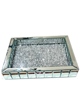 Load image into Gallery viewer, Royal Sparkling Silver Mirrored Tray - Decorative
