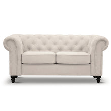 Load image into Gallery viewer, Chesterfield / Hamptons Beige Tufted Button 187CM - 2 Seater Lounge Sofa/Couch
