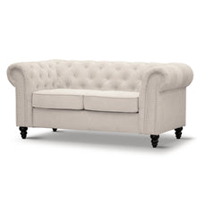 Load image into Gallery viewer, Chesterfield / Hamptons Beige Tufted Button 187CM - 2 Seater Lounge Sofa/Couch
