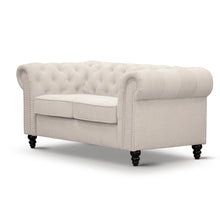 Load image into Gallery viewer, Chesterfield / Hamptons Beige Tufted Button 187CM - 2 Seater Lounge Sofa/Couch
