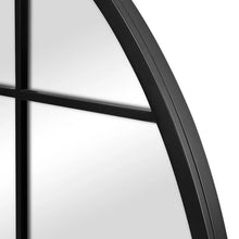 Load image into Gallery viewer, Elsa Window Black Round Metal Mirror Black 112cm - SML
