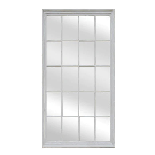 Window Style Mirror - White Rectangle 100x200 cm