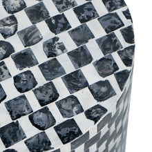 Load image into Gallery viewer, Black &amp; White Mosaic Stool - CST
