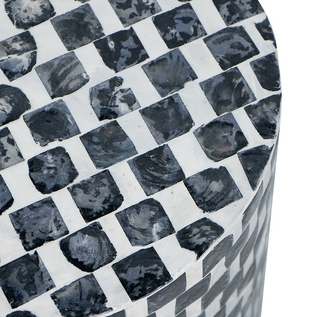 Black & White Mosaic Stool - CST