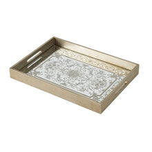 Load image into Gallery viewer, Floral Mirrored Rectangular Tray - Decorative
