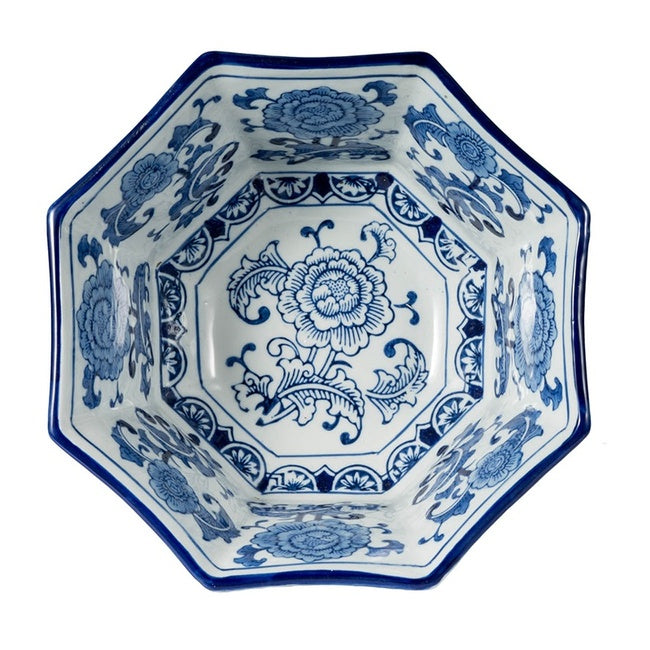 Ren Blue and White Centerpiece Bowl - Decorative