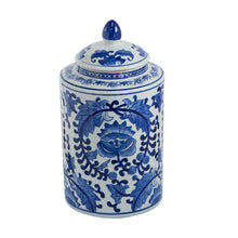 Load image into Gallery viewer, Indra Hamptons Lidded Blue White Jar - Decorative
