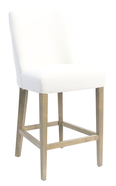 Ophelia Barstool White with chrome ring - CST