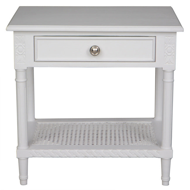 Polo White Bedside / Side Table