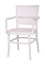 Load image into Gallery viewer, Palm Armed Rattan Dining Chair White - CST
