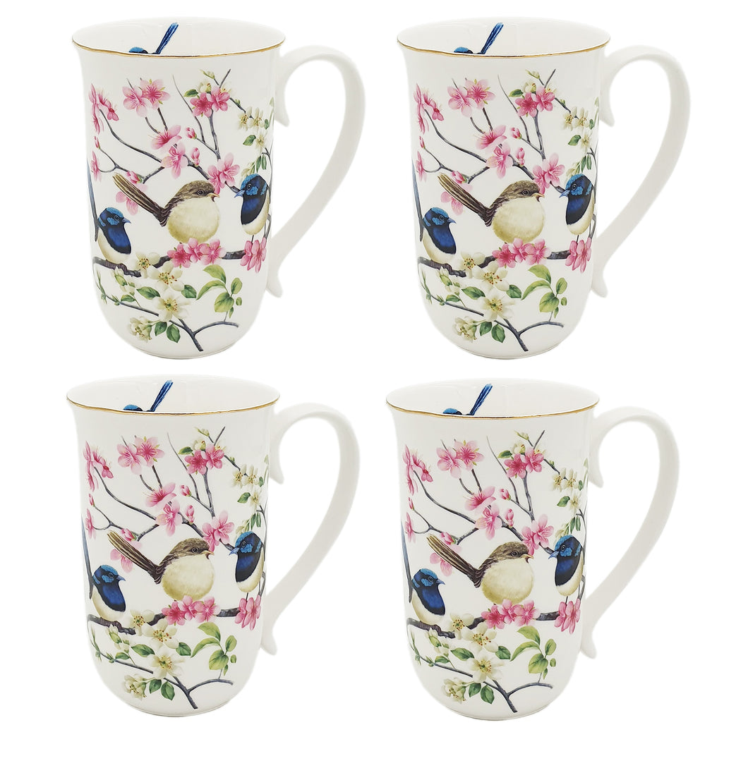 TNK Blue Bird Set of 4 Slim Mug