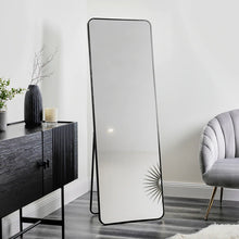 Load image into Gallery viewer, Standing Full Length Rectangle Metal Mirror Black 165 cm
