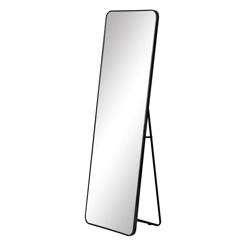 Standing Full Length Rectangle Metal Mirror Black 165 cm