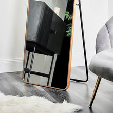 Load image into Gallery viewer, Standing Full Length Rectangle Metal Mirror Gold 165 cm
