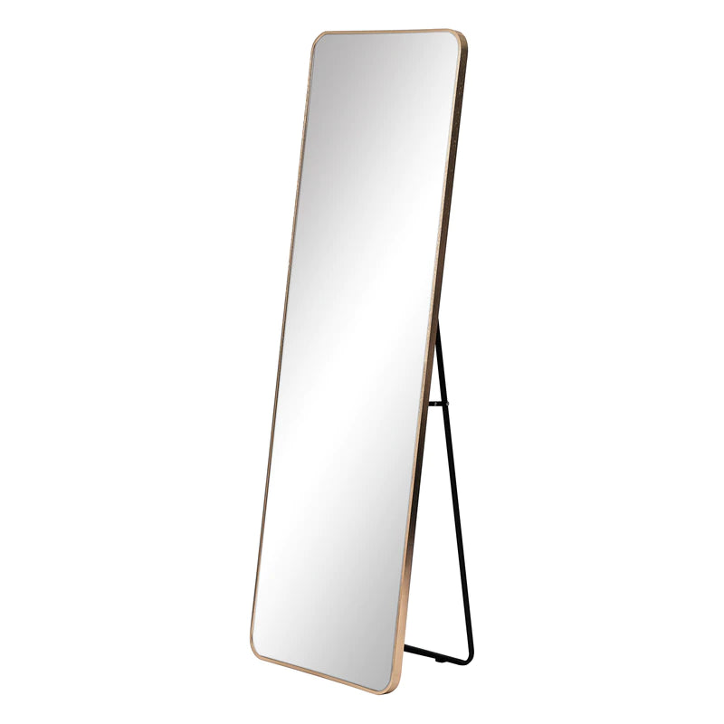 Standing Full Length Rectangle Metal Mirror Gold 165 cm