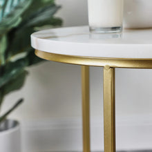 Load image into Gallery viewer, Set of 2 Gold Marble Nested Side Table
