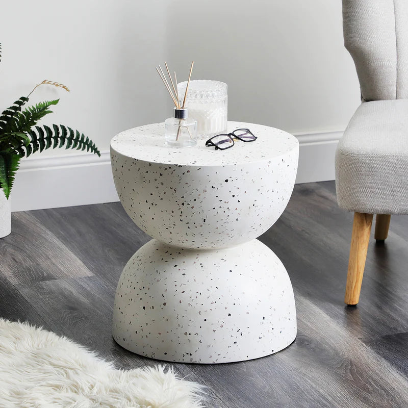 42Cm Stool Sparkling White Side Table