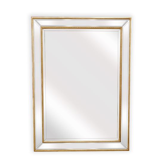 Beaded Gold Framed Mirror - Rectangle 80cm x 110cm -SML