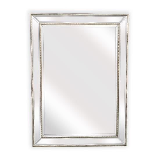 Beaded Silver Framed Mirror - Rectangle 80cm x 110cm -SML