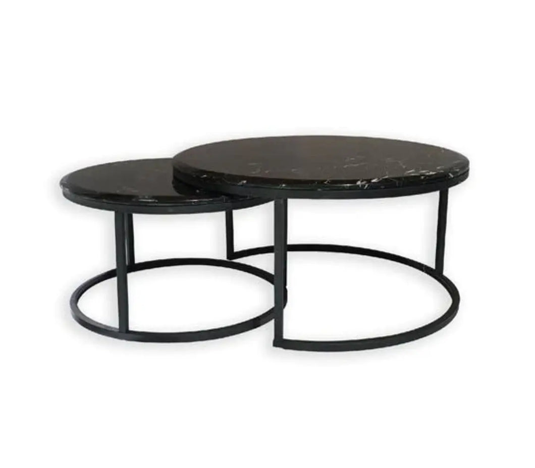 Nesting Style Coffee Table - Black on Black - 80cm/60cm