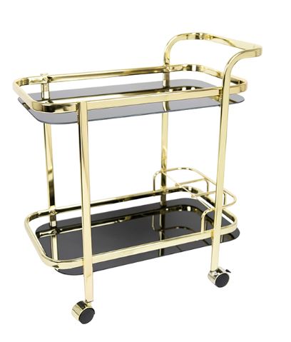 Windsor Gold Black Bottle Holder Bar Cart