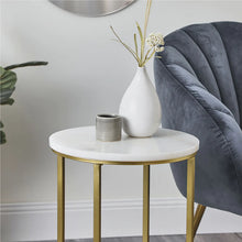 Load image into Gallery viewer, Marble Gold Side Table
