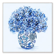 Load image into Gallery viewer, Hamptons Blue Floral with Jar set of 2 Wall Art/Canvas
