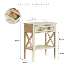 Load image into Gallery viewer, Rattan Natural Hamptons Bedside Table
