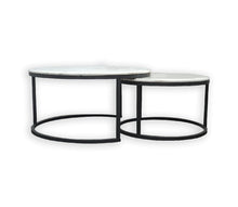 Load image into Gallery viewer, Nested Marble Stone Coffee Table Black Frame 80/60 cm
