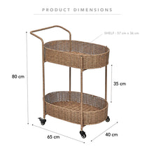 Load image into Gallery viewer, Coast Rattan Bar Cart - Decorative
