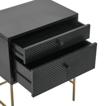 Load image into Gallery viewer, Contemporary Black Gold Bedside Table
