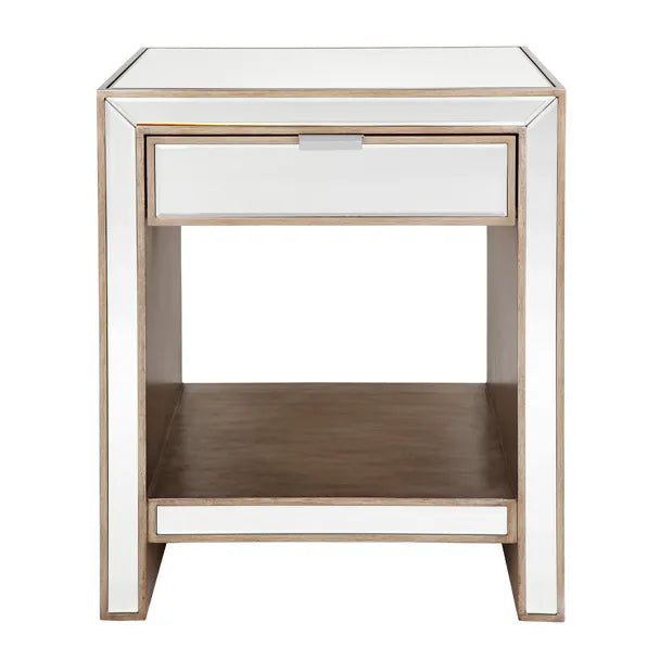 Luxury Hampton Mirrored Gold Bedside Table