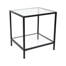 Load image into Gallery viewer, Sabrina Clear Glass Black Side Table
