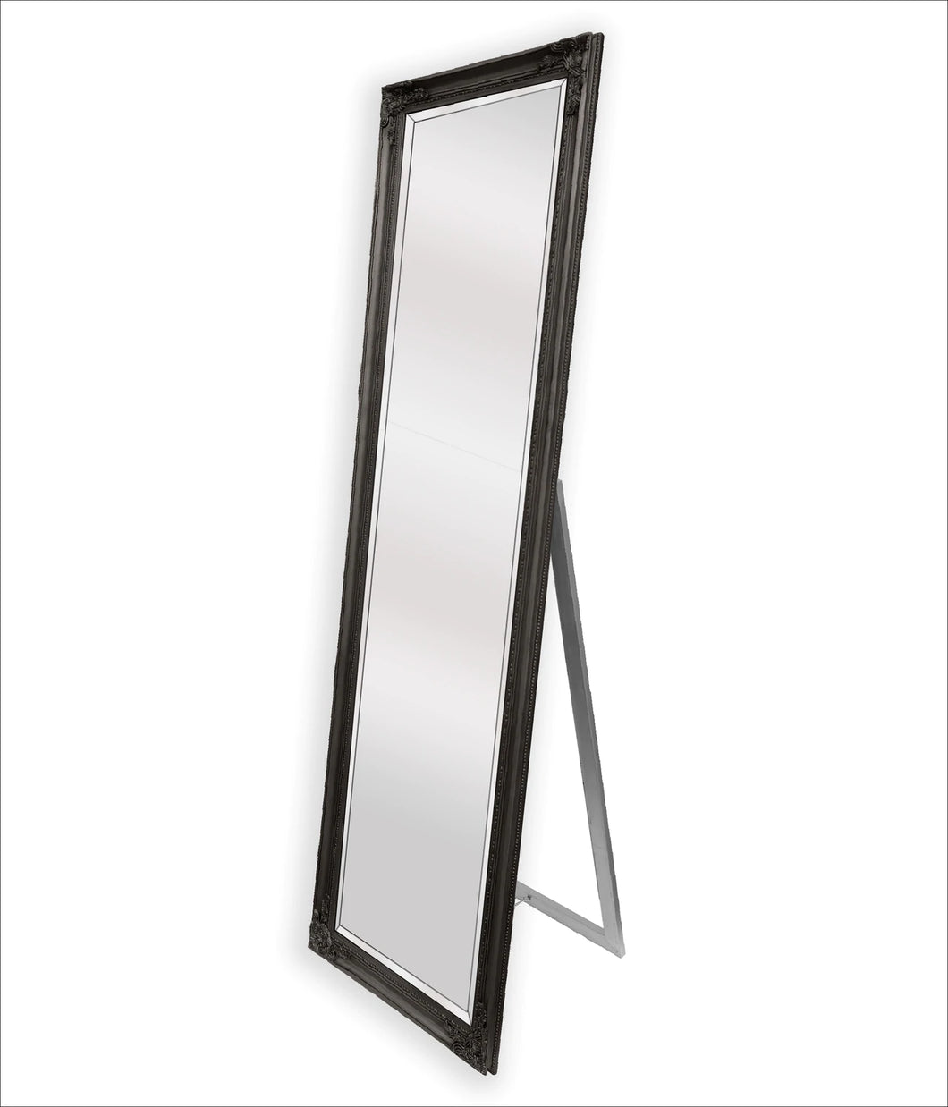 French Black Free Standing Full Length Mirror 50x170 cm