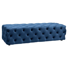 Load image into Gallery viewer, Tufted French Provincial Velvet Rectangular Navy Blue Ottoman 160 cm
