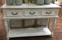 Load image into Gallery viewer, Rustic White French Provincial 3 Drawers Console Table
