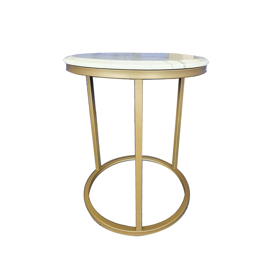 Marble Round Gold Side Table