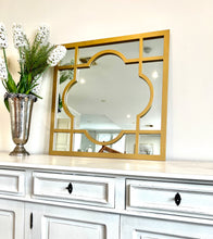 Load image into Gallery viewer, Hampton&#39;s Square Window Style Gold Mirror - 75cm x 75cm - SML
