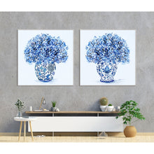 Load image into Gallery viewer, Hamptons Blue Floral with Jar set of 2 Wall Art/Canvas
