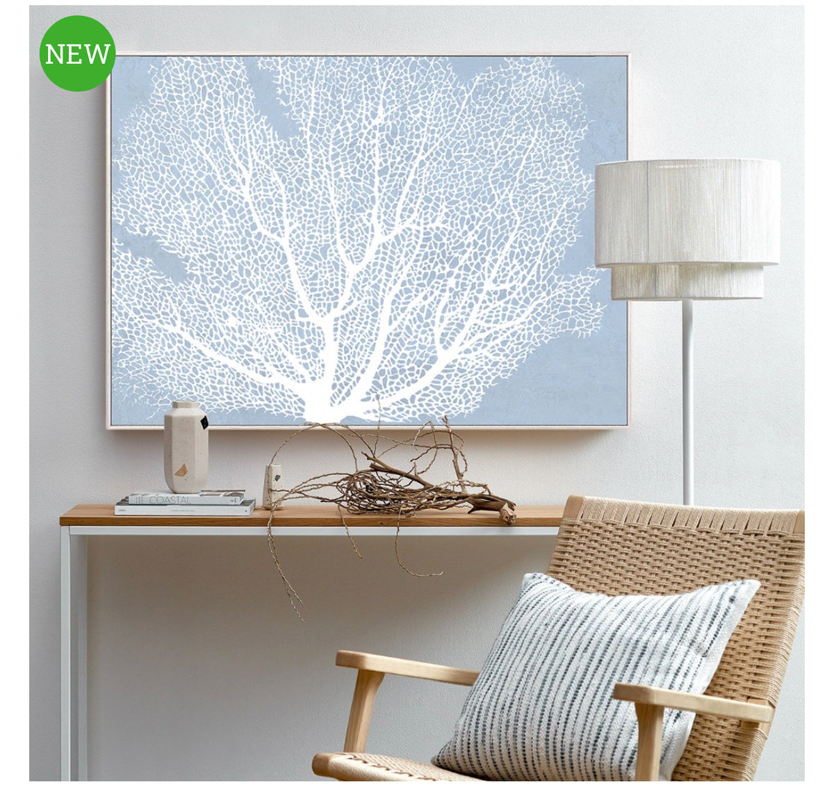 Coral Hamptons Wall Art Canvas 100x140 cm – Silsan Decor
