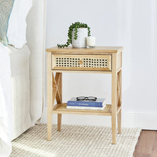 Load image into Gallery viewer, Rattan Natural Hamptons Bedside Table
