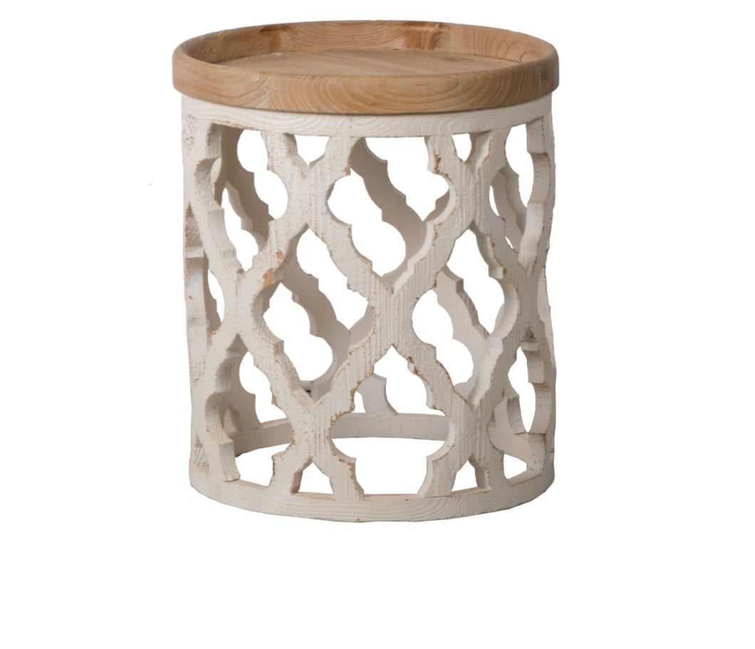 Hamptond French Round Wooden Side Table