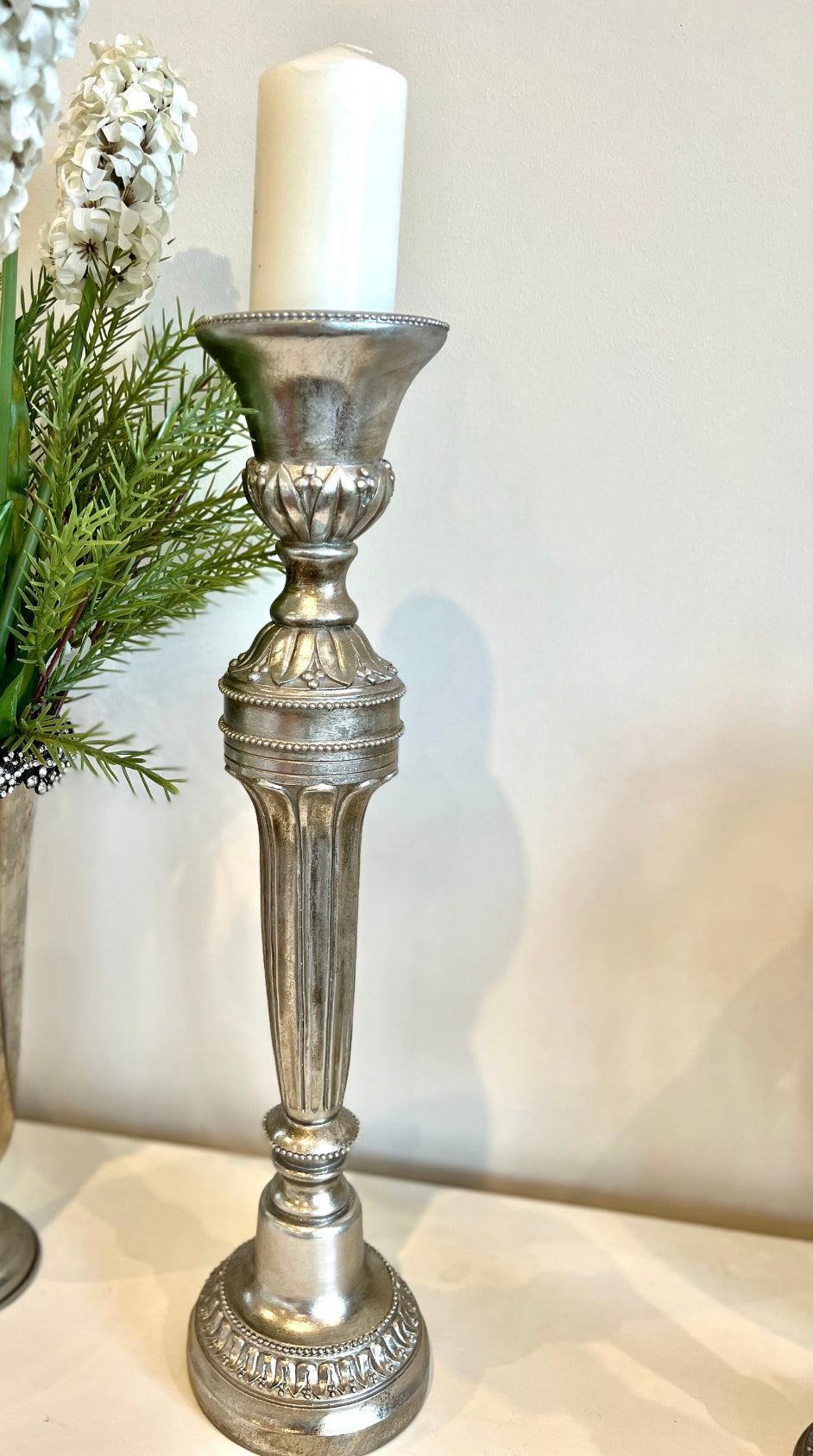 Candle Holder Fleur Silver 60 cm - Decorative