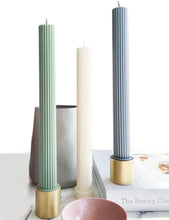 Load image into Gallery viewer, Blue Decorative Pillar Candle Sets of 2
