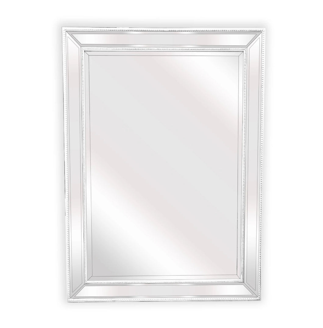 Beaded White Mirror 80x110 cm - SML