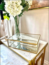 Load image into Gallery viewer, Gold Clear Glass Jewellery Box 33 cm
