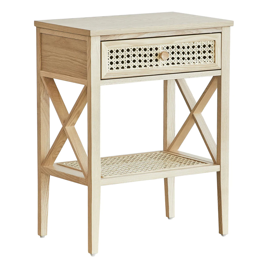 Rattan Natural Hamptons Bedside Table