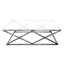 Load image into Gallery viewer, Clear Glass Silver Leg Coffee Table
