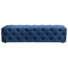 Load image into Gallery viewer, Tufted French Provincial Velvet Rectangular Navy Blue Ottoman 160 cm
