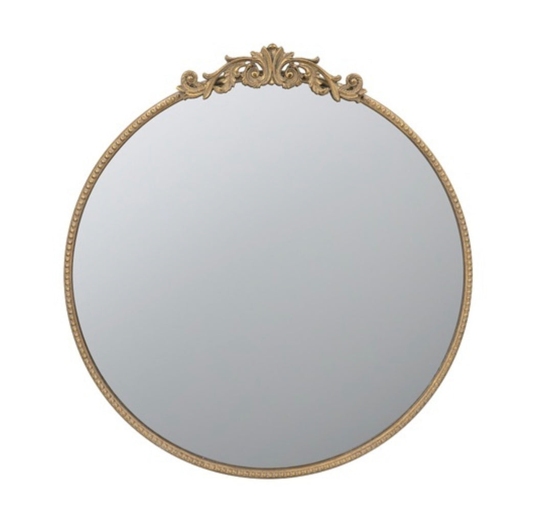 French Baroque Gold Round / Circle Mirror 81 cm - SML